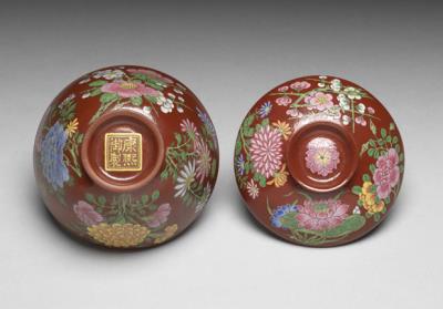 图片[3]-Yixing lidded bowl with four-seasons flower decoration in painted enamels, Qing dynasty, Kangxi reign (1662-1722)-China Archive